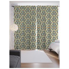 Портьеры JoyArty Радиоактивные соты на ленте 265 см (p-23313)