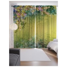 Портьеры JoyArty Цветочный ноктюрн на ленте 265 см (p-21179)