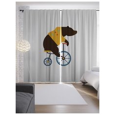 Портьеры JoyArty Цирковой медведь на ленте 265 см (p-17805)