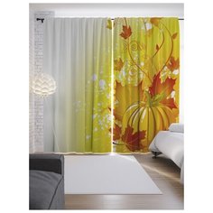 Портьеры JoyArty Цветущая тыква на ленте 265 см (p-18929)