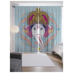 Портьеры JoyArty Узорчатый Ганеша на ленте 265 см (p-16867)