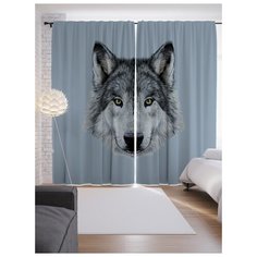 Портьеры JoyArty Волчий взгляд на ленте 265 см (p-48451)