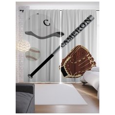 Портьеры JoyArty Бейсбольное снаряжение на ленте 265 см (p-3962)