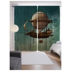 Портьеры JoyArty Корабль в стиле Стимпанк на ленте 265 см (p-27029)