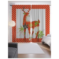 Портьеры JoyArty Олень в листьях на ленте 265 см (p-5820)