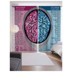 Портьеры JoyArty Функциональность мозга на ленте 265 см (p-6579)