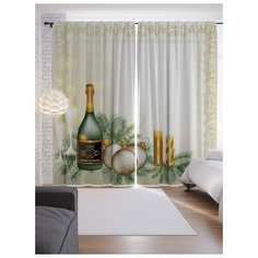 Портьеры JoyArty Романтическое приглашение к рождеству на ленте 265 см (p-5757)