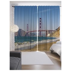 Портьеры JoyArty Речной промышленный мост на ленте 265 см (p-18071)