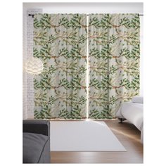 Портьеры JoyArty Ветки хвои на ленте 265 см (p-185484)
