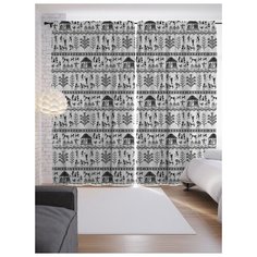 Портьеры JoyArty Племенные дома на ленте 265 см (p-22007)