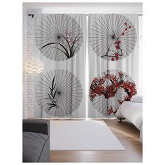 Портьеры JoyArty Природа на зонтах на ленте 265 см (p-21360)