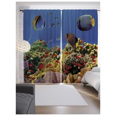 Портьеры JoyArty Рыбное разнообразие на ленте 265 см (p-9252)