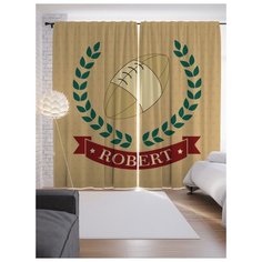 Портьеры JoyArty Американский футбол Роберт на ленте 265 см (p-5061)