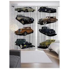 Портьеры JoyArty Ретро-автомобили на ленте 265 см (p-17770)