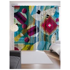 Портьеры JoyArty Круглая креативность на ленте 265 см (p-21411)