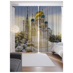 Портьеры JoyArty Золотой храм на ленте 265 см (p-79765)