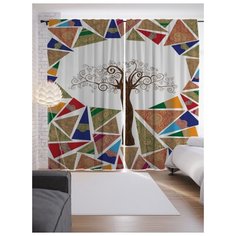 Портьеры JoyArty Осколочное дерево на ленте 265 см (p-3426)