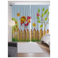 Портьеры JoyArty Солнечный петух на ленте 265 см (p-21622)