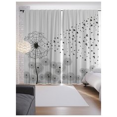 Портьеры JoyArty Птичий одуванчик на ленте 265 см (p-7049)