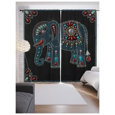 Портьеры JoyArty Слон в драгоценностях на ленте 265 см (p-5927)