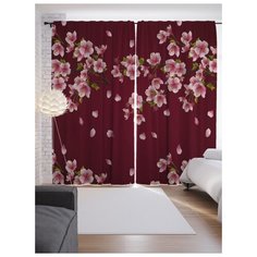 Портьеры JoyArty Цветки сакуры на ленте 265 см (p-35593)