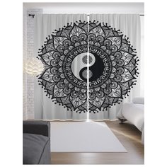 Портьеры JoyArty Колючий Инь и ян на ленте 265 см (p-19238)