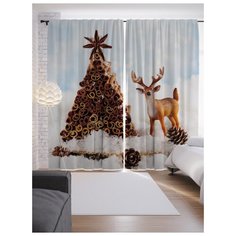 Портьеры JoyArty Фигурная ель на ленте 265 см (p-78056)