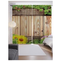 Портьеры JoyArty Искусство из дерева на ленте 265 см (p-23509)