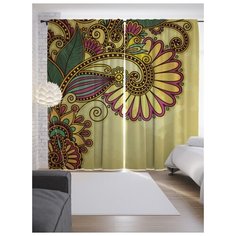 Портьеры JoyArty Узоры в красках на ленте 265 см (p-17688)