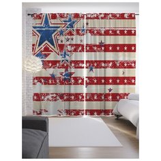 Портьеры JoyArty Американская стилистика на ленте 265 см (p-20681)