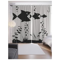 Портьеры JoyArty Безумный водный мир на ленте 265 см (p-21314)