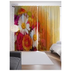 Портьеры JoyArty Букет цветов на ленте 265 см (p-32702)
