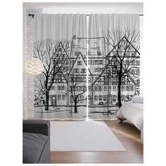 Портьеры JoyArty Европейская Городская Улица на ленте 265 см (p-18030)