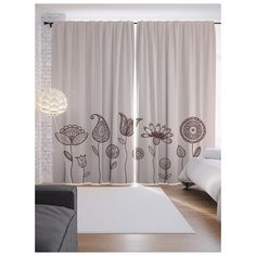 Портьеры JoyArty Цветы на розовом фоне на ленте 265 см (p-79810)