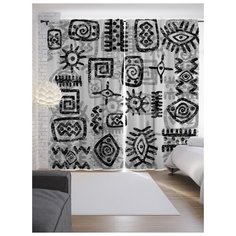 Портьеры JoyArty Теневые знаки на ленте 265 см (p-17674)