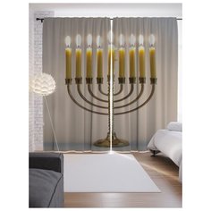 Портьеры JoyArty Бронзовый подсвечник на ленте 265 см (p-5932)