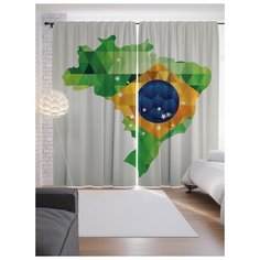 Портьеры JoyArty Драгоценая Бразилия на ленте 265 см (p-6715)