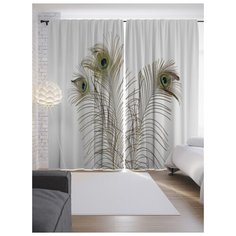 Портьеры JoyArty Перья павлина на ленте 265 см (p-16425)