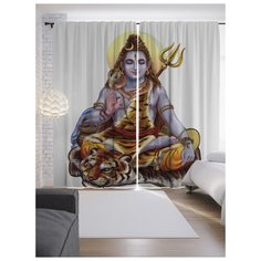 Портьеры JoyArty Божество в тигровой шкуре на ленте 265 см (p-19241)