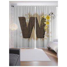 Портьеры JoyArty Цветочная w на ленте 265 см (p-4045w)