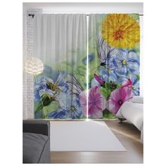 Портьеры JoyArty Бабочки любят красоту на ленте 265 см (p-19878)