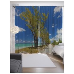 Портьеры JoyArty Морские деревья на ленте 265 см (p-16119)