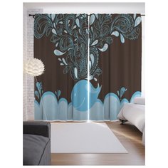 Портьеры JoyArty Кит в магическом мире на ленте 265 см (p-23177)
