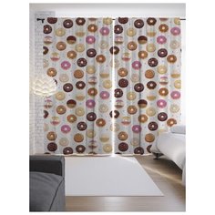 Портьеры JoyArty Пончики с узорами на ленте 265 см (p-17950)