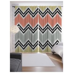 Портьеры JoyArty Энергетический зигзаг на ленте 265 см (p-4338)