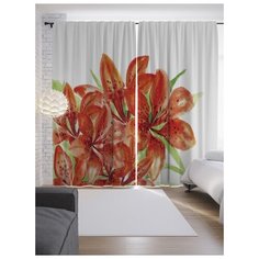 Портьеры JoyArty Пятнистые цветы на ленте 265 см (p-19869)