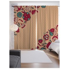 Портьеры JoyArty Цветы жизни на ленте 265 см (p-32413)