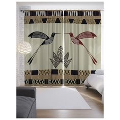 Портьеры JoyArty Культовые колибри на ленте 265 см (p-17111)