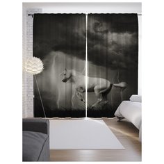 Портьеры JoyArty Грозовой конь на ленте 265 см (p-16136)