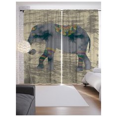 Портьеры JoyArty Пустынный слон на ленте 265 см (p-5317)